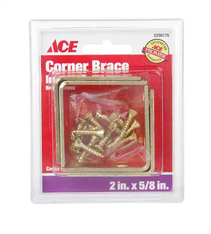 2 In. H X 3.75 In. W X 2 In. D Brass Inside L Corner Brace For Reinforcement