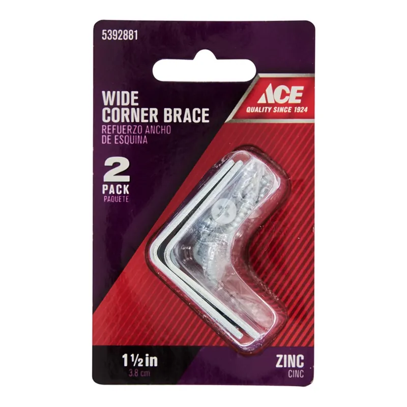 1-1/2 In. H X 2.75 In. W X 1-1/2 In. D Zinc Inside Wide Corner Brace