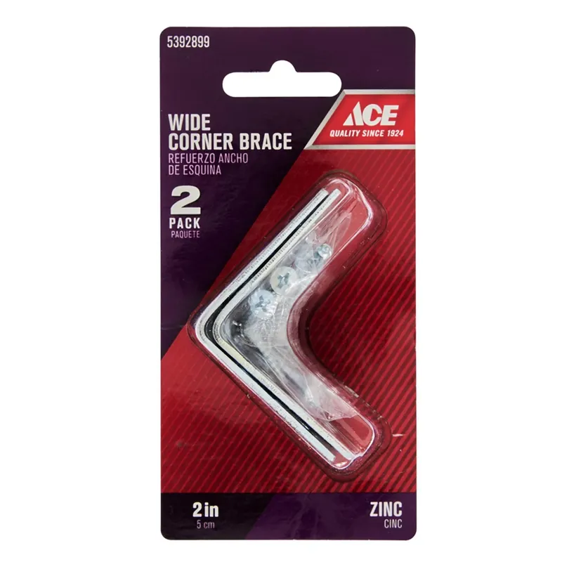 2 In. H X 2.75 In. W X 2 In. D Zinc Inside Wide Corner Brace For Reinforcement