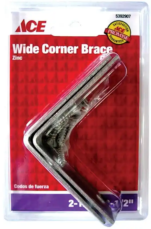 2-1/2 In. H X 3.75 In. W X 2-1/2 In. D Zinc Inside Wide Corner Brace