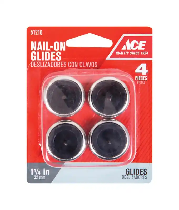 Ace Nickel/Nylon 1.25 In. Nail On Chair Glide 4 Pk