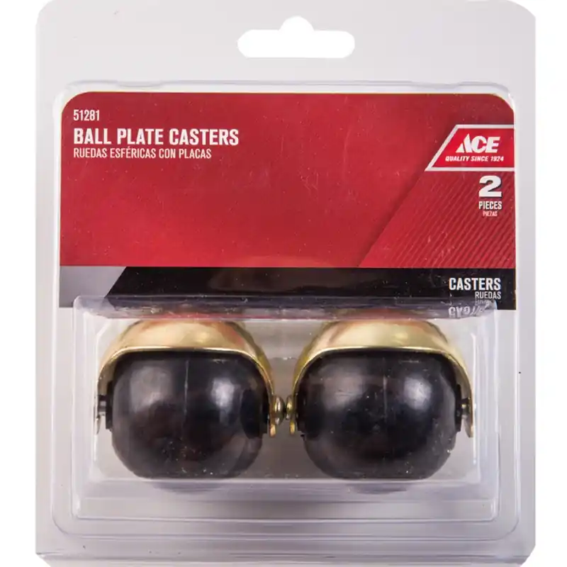 Ace 2 In. Dia. Swivel Hooded Ball Caster With Plate 80 Lb. 2 Pk