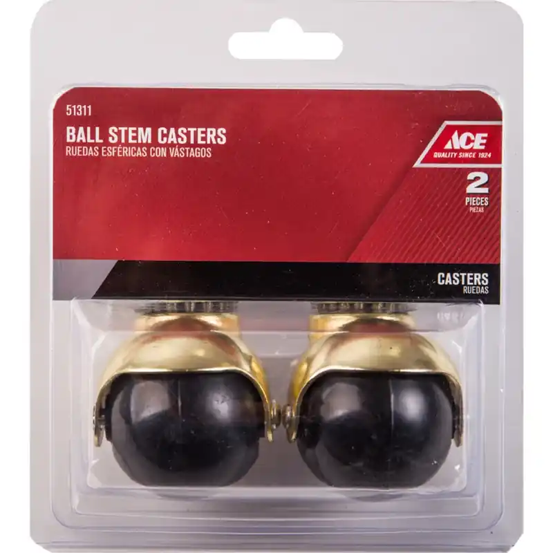 Ace 2 In. Dia. Swivel Hooded Ball Caster With Stem 80 Lb. 2 Pk
