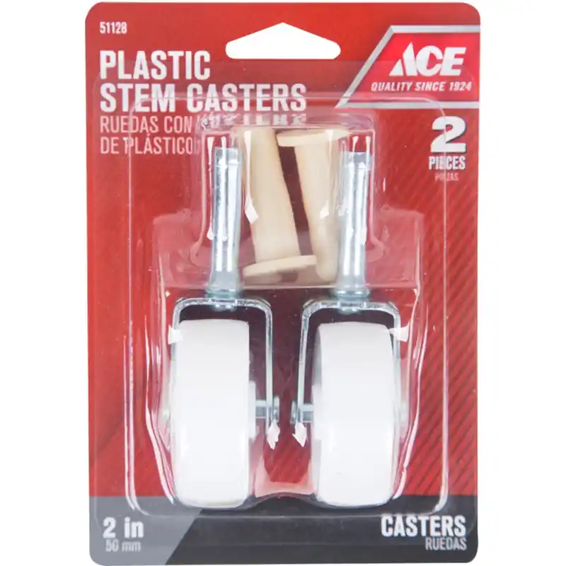 Ace 2 In. Dia. Swivel Plastic Caster Wheel 60 Lb. 2 Pk