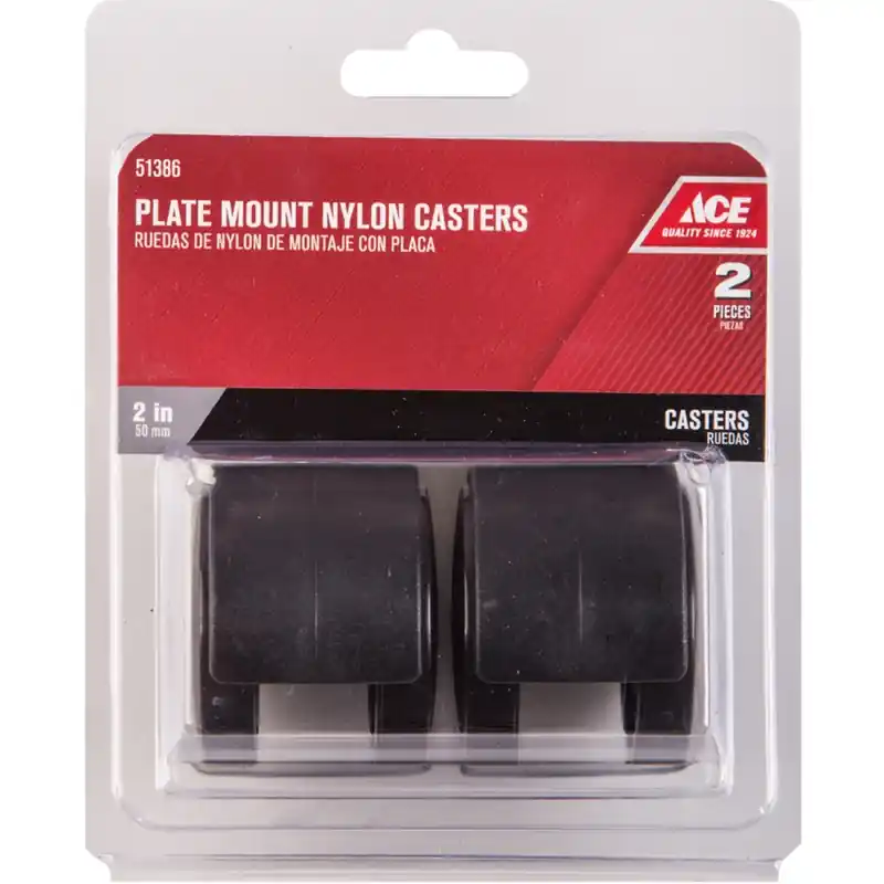 Ace 2 In. Dia. Swivel Twin Wheel Caster With Plate 75 Lb. 2 Pk