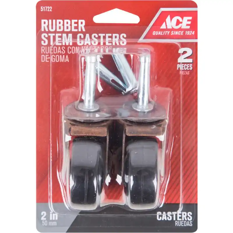 Ace 2 In. Dia. Swivel Rubber Caster 80 Lb. 2 Pk