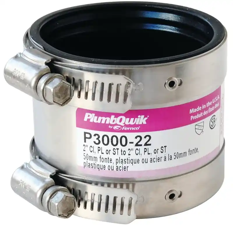 Fernco Proflex Schedule 40 2 In. Hub X 2 In. D Hub Neoprene Rubber 3-1/2 In. Shielded Coupling 1 Pk