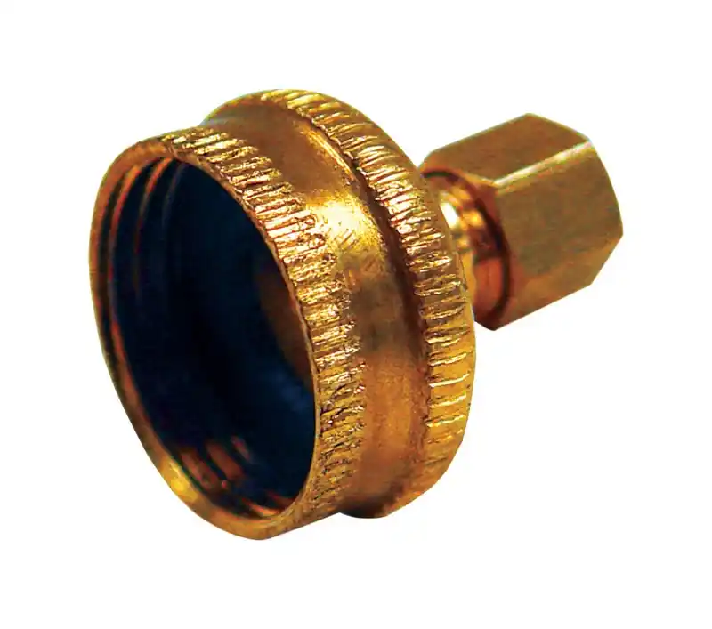 JMF Brass Hose Connector 1/4 In. Dia. X 3/4 In. Dia. Yellow 1 Pk