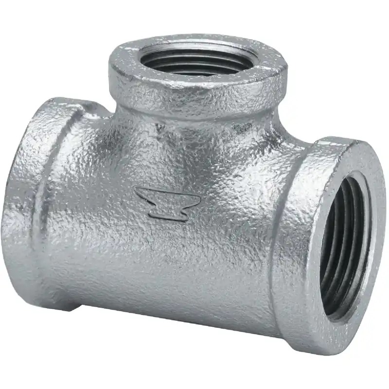 Galvanized Reducing Pipe Tee, 1/2 X 3/4 In.