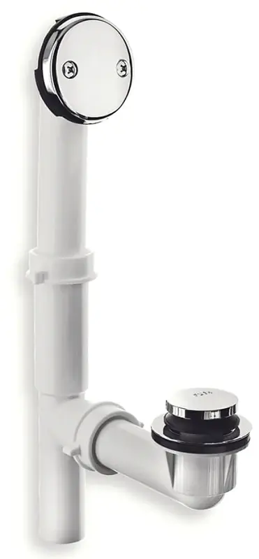 51930 Chrome Tub Drain Kit, Plastic, White, Standard Size Tubs