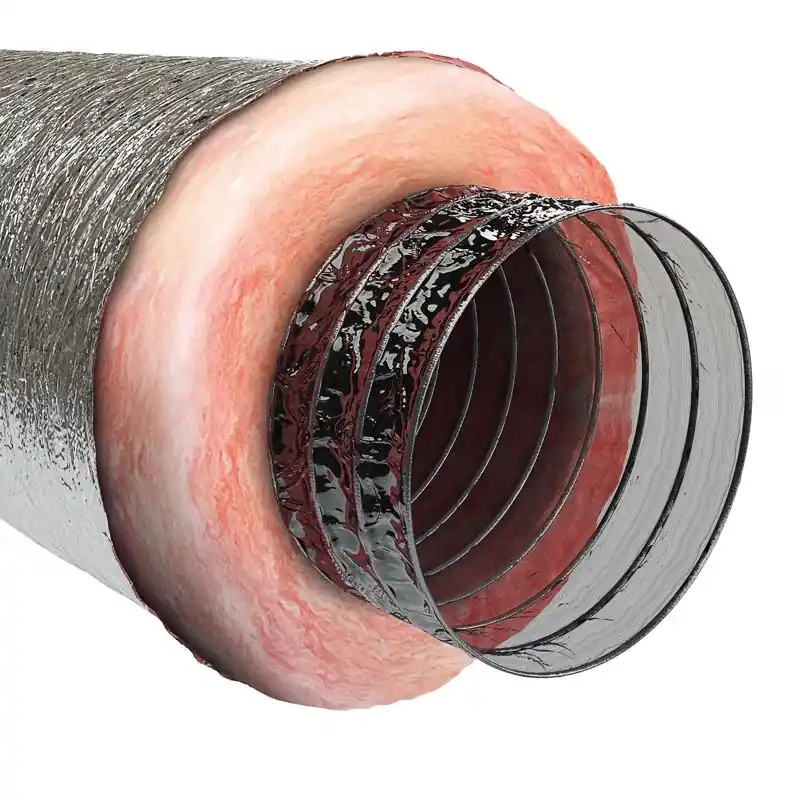 25 Ft. L X 7 In. D Silver Poly Duct With R-value 6