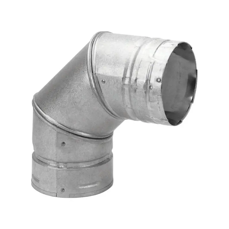 3 In. Diameter 90 Degree Galvanized Steel Stove Pipe Elbow - Model 3pvl-e90r
