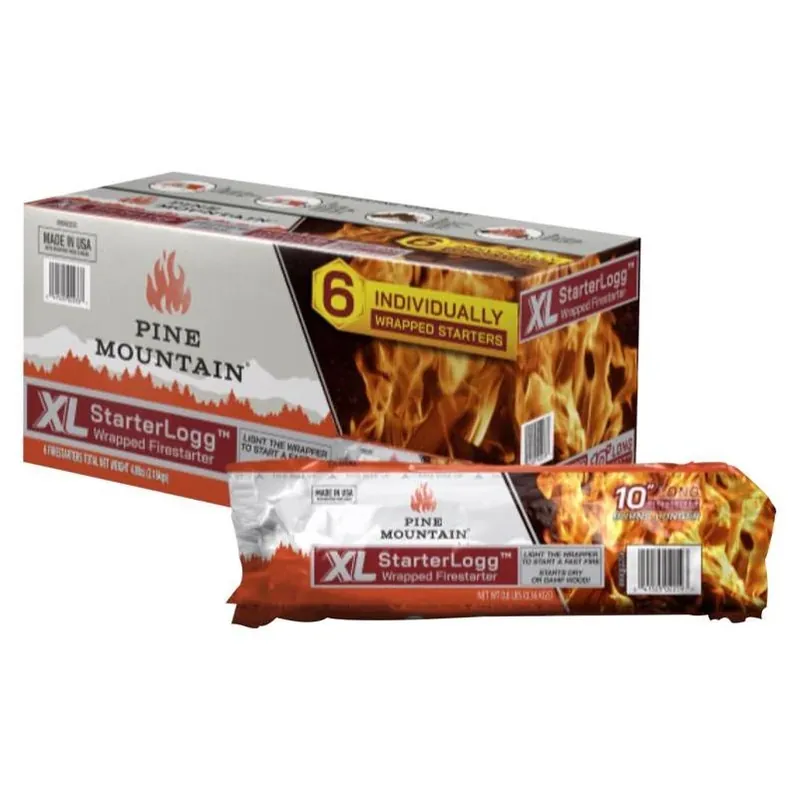 Pine Mountain StarterLogg Outdoor Wood Fire Starter – 15‑Minute Burn, 6‑Pack