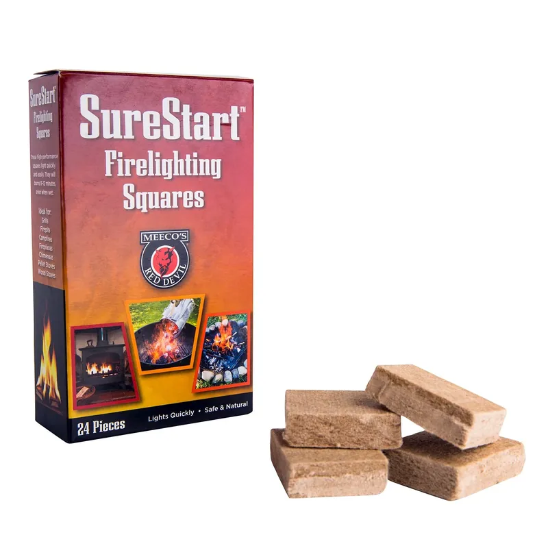 MEECO‘S RED DEVIL Wood Fiber Fire Starter 12 Min 24 Pc