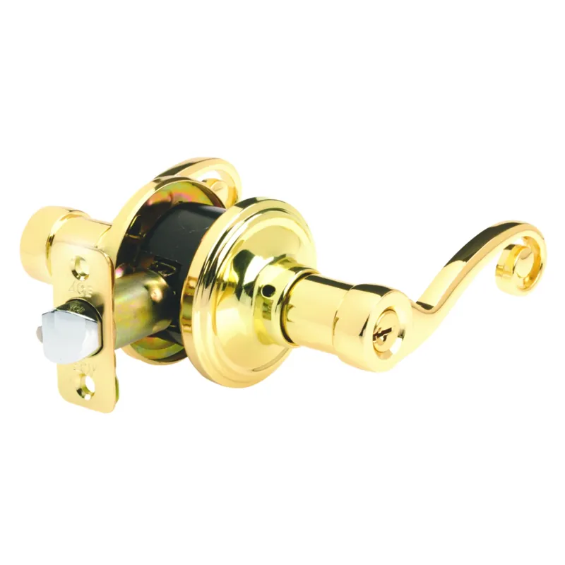 Scroll Polished Brass Entry Lockset 1-3/4 In. Ansi/bhma Grade 3