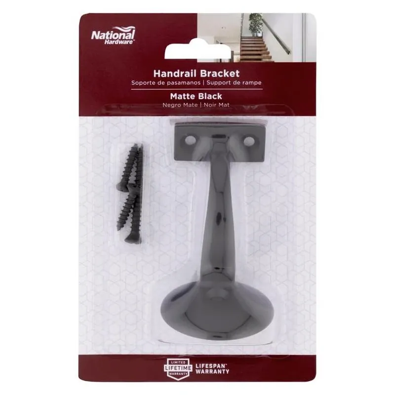 National Hardware N830-593 Matte Zinc Handrail Bracket – Surface‑Mount Support