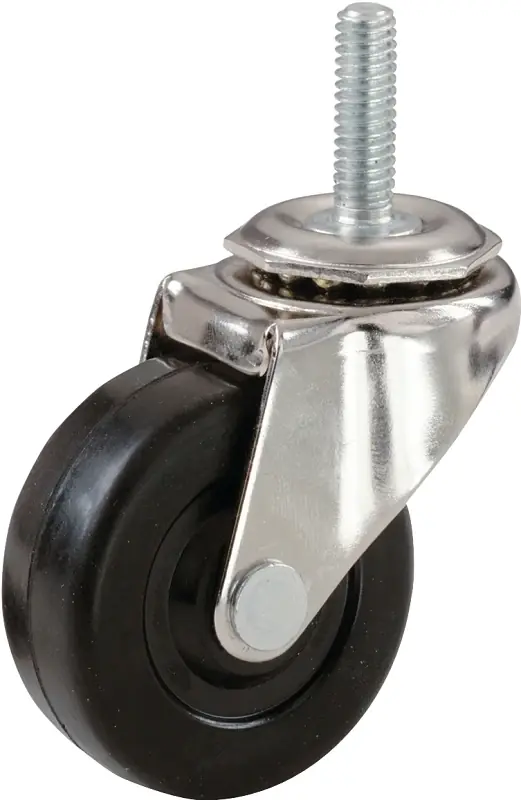 2 In. Soft Rubber Threaded Stem Casters With 80 Lb. Load Rating (2 Per Pack)