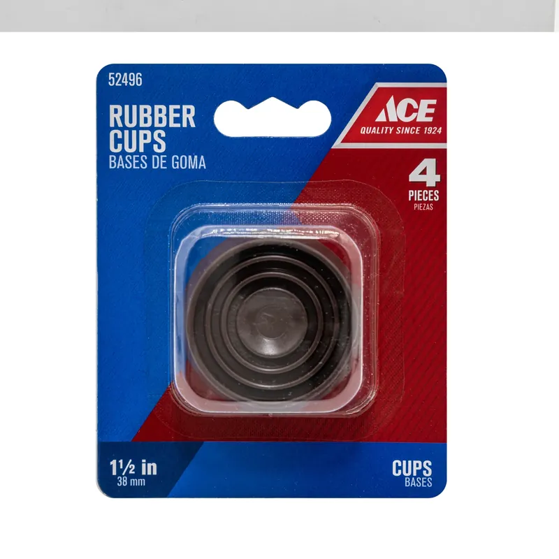 Ace Rubber Caster Cup Brown Round 1-1/2 In. W 4 Pk