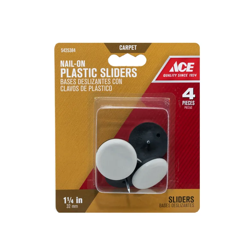 Ace Plastic Slide Glide Off-White Round 1-1/4 In. W 4 Pk