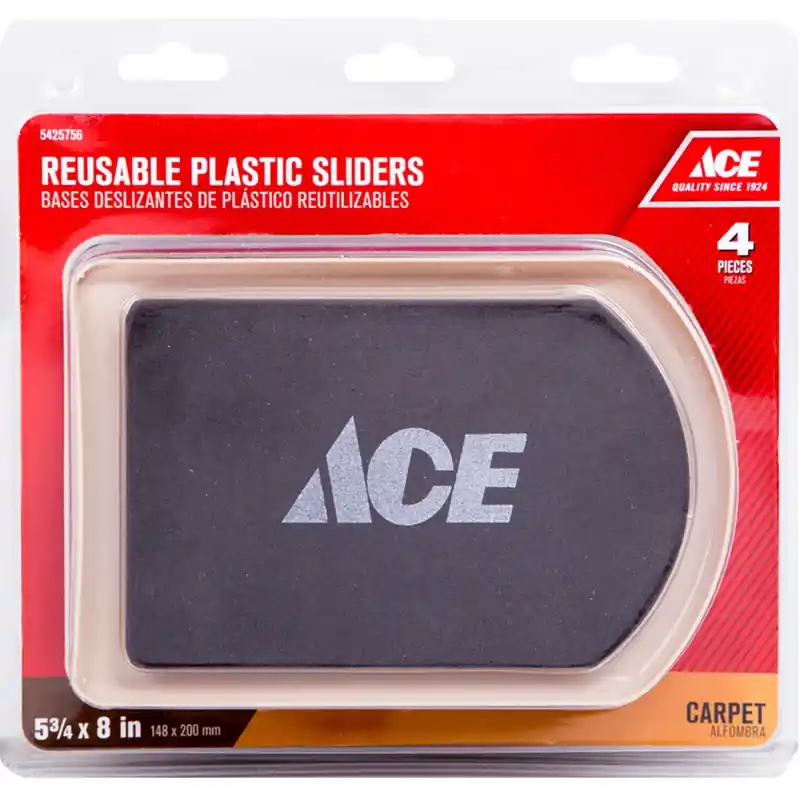 Ace Plastic Slide Glide Brown Rectangle 5-3/4 In. W X 8-1/4 In. L 4 Pk