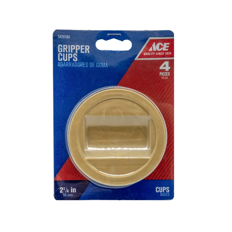 Ace Rubber Non-Slip Cup For Hardwood Floors Brown Round 2-1/4 In. W 4 Pk