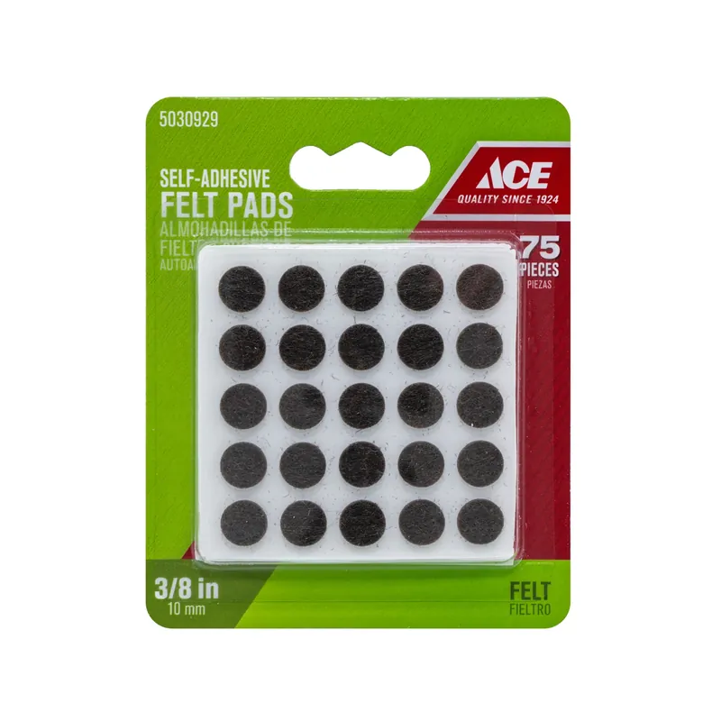 Ace Felt Pad Brown Round 3/8 In. W 75 Pk Self Adhesive