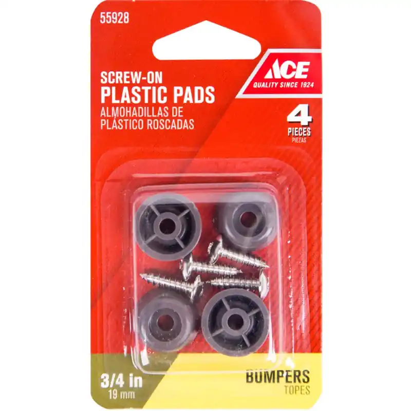 Ace Plastic Bumper Pads Brown Round 3/4 In. W 4 Pk