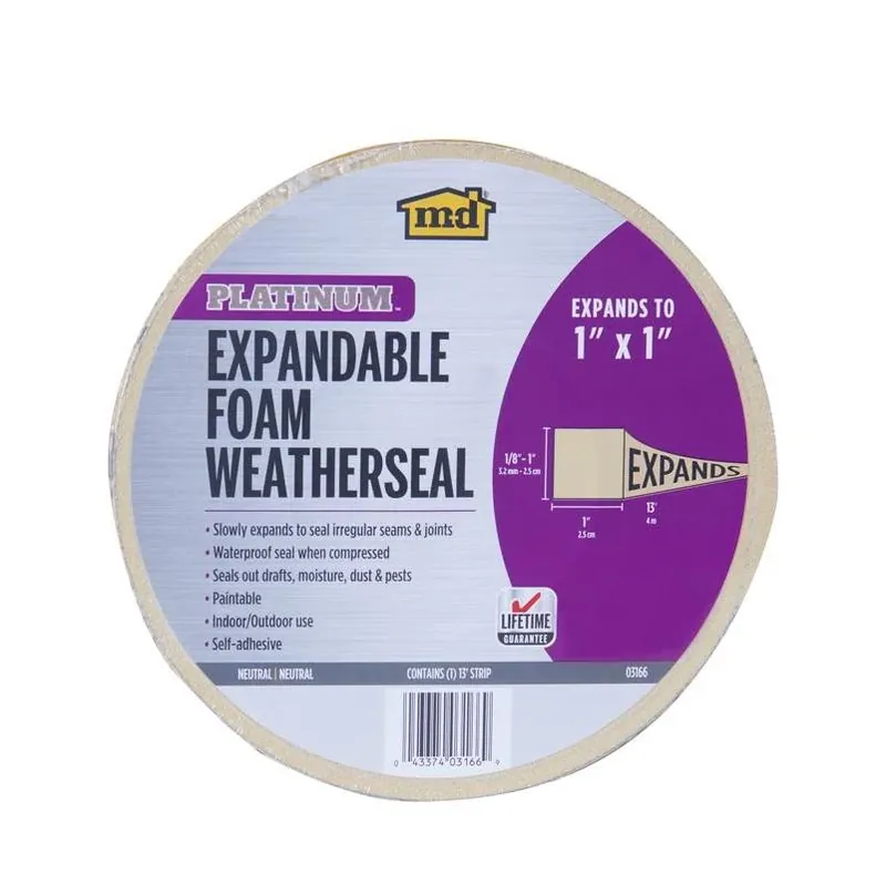 M‑D Platinum Beige Self‑Adhesive Foam Weather Seal – 156‑in Length, 1‑in Thick