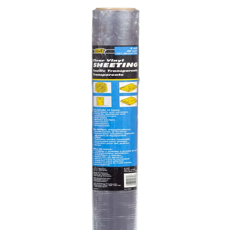 M-d Clear Heavy Duty Vinyl Sheeting 48 In. W X 25 Ft. L, 4 Mil Thickness