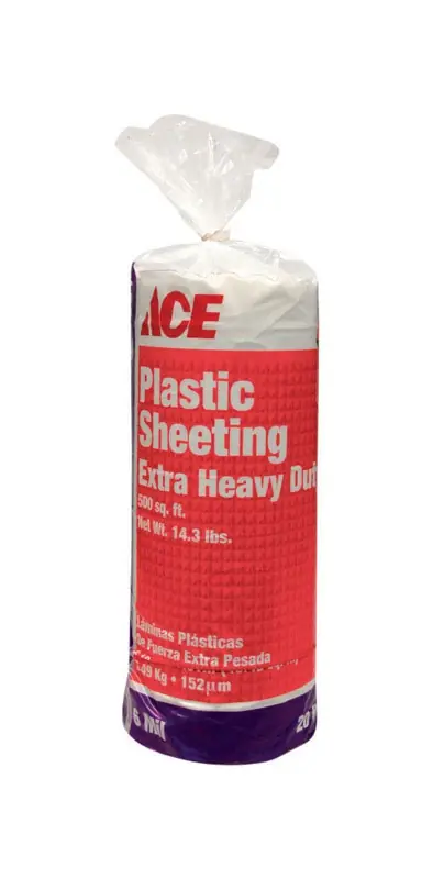 Heavy Duty Plastic Sheeting 6 Mil 20 Ft. W X 25 Ft. L Clear Polyethylene
