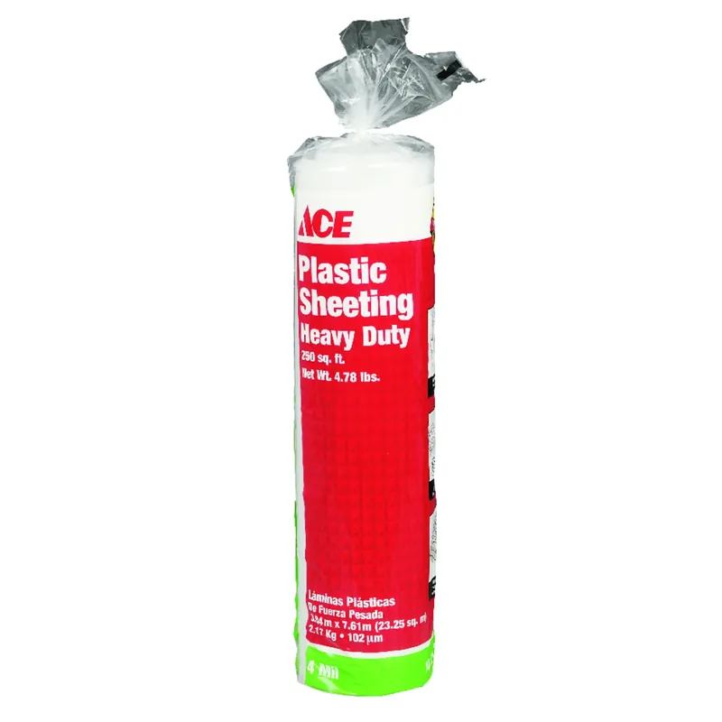 Heavy Duty Plastic Sheeting 4 Mil 10 Ft. W X 25 Ft. L Clear Polyethylene