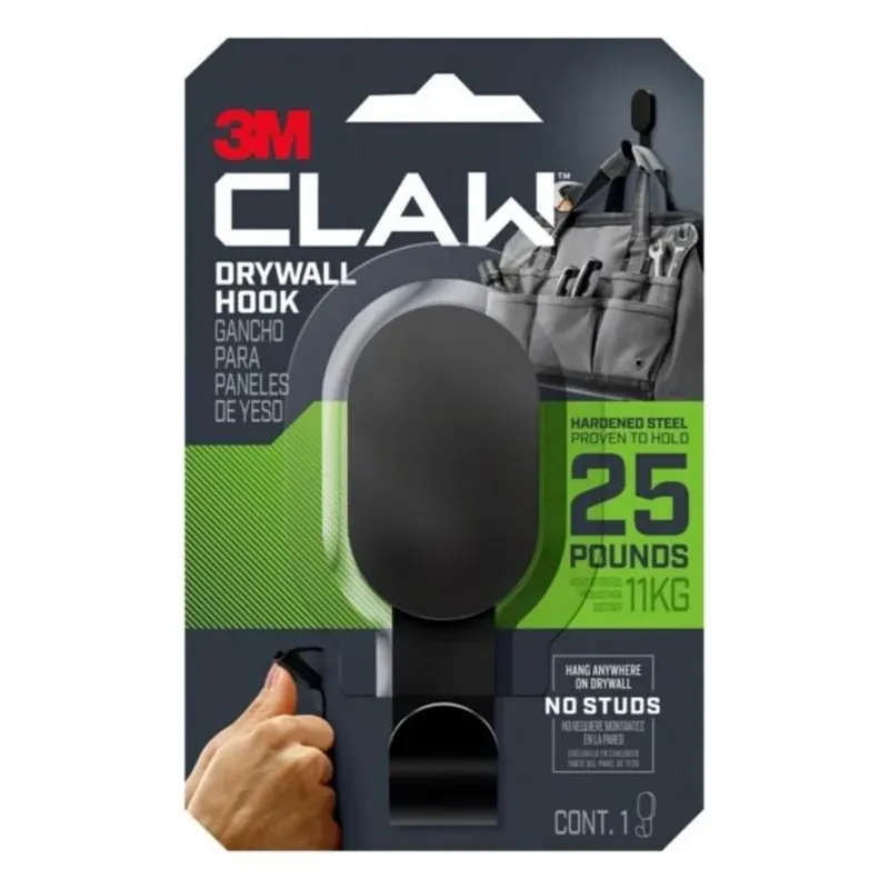 3M Steel Clip‑On Drywall Hook – Heavy‑Duty Single Pack