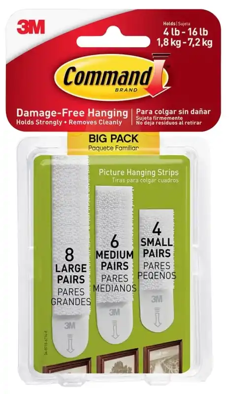3M Command Assorted Plastic Strips 18 Pk