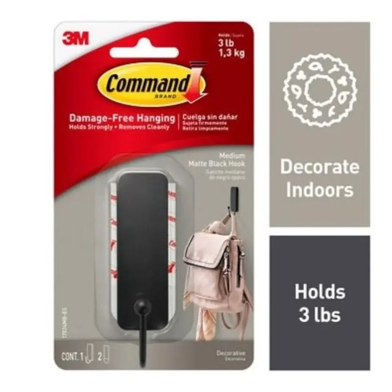3M Command Medium Metal Hook 1.25 In. L 1 Pk