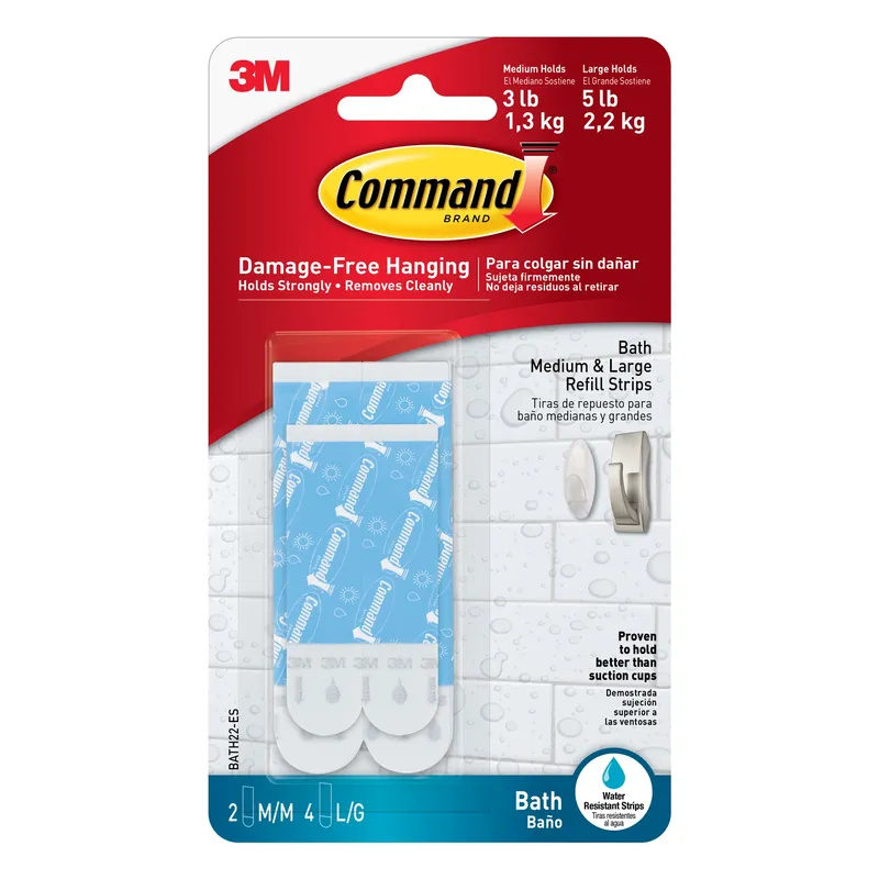 3M Command Medium/Large Plastic Refill Strips 6 Pk