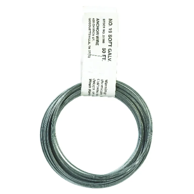 19-Gauge Galvanized Wire, 50-Ft.