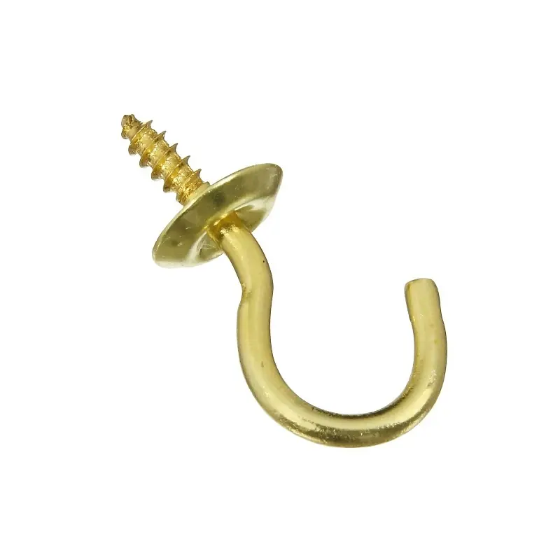 National Hardware Small Gold Solid Brass 1.14 In. L Cup Hook 10 Lb 50 Pk