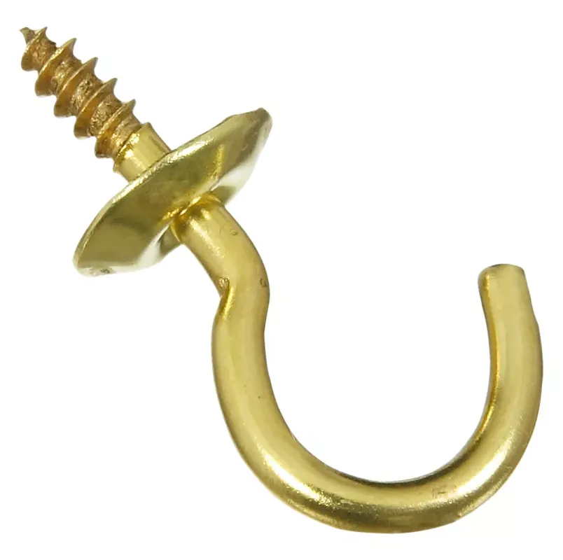 National Hardware Small Gold Solid Brass 5/8 In. L Cup Hook 5 Lb 5 Pk