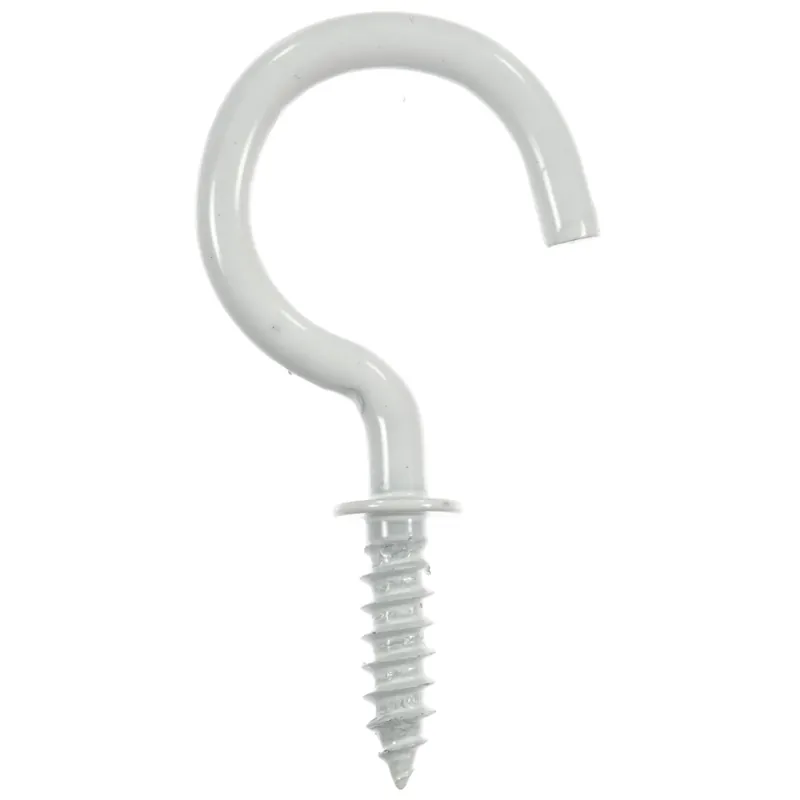 Ace Small White Steel 0.875 In. L Cup Hook 8 Pk