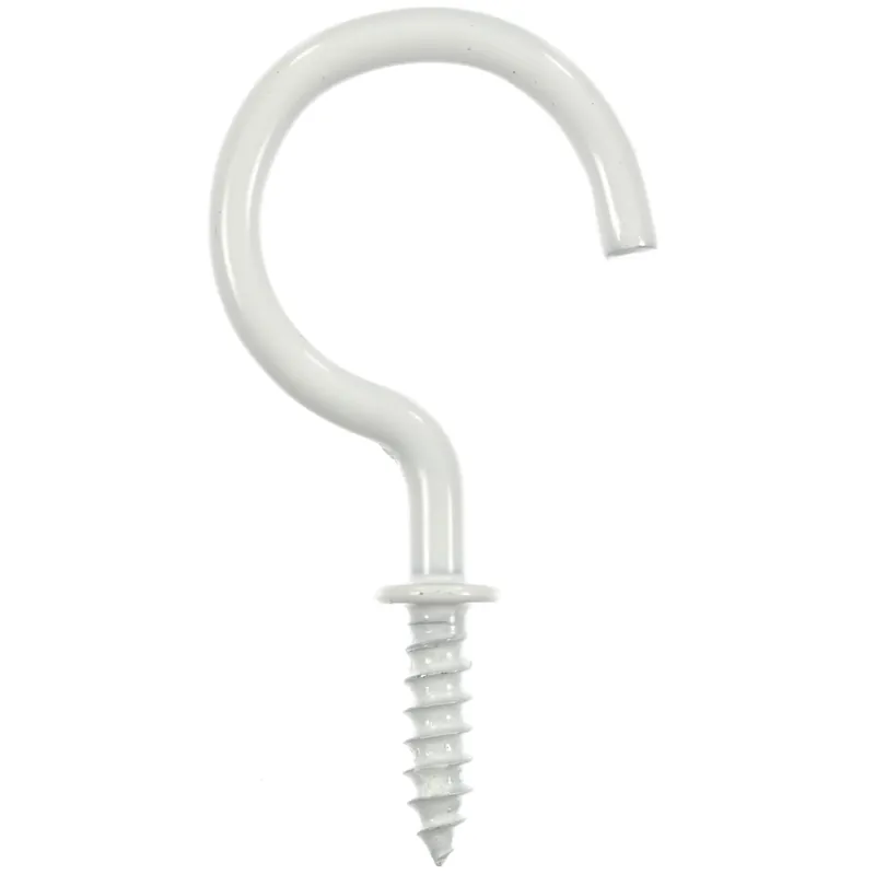 Ace Small White Steel 1.1875 In. L Cup Hook 20 Lb. 3 Pk