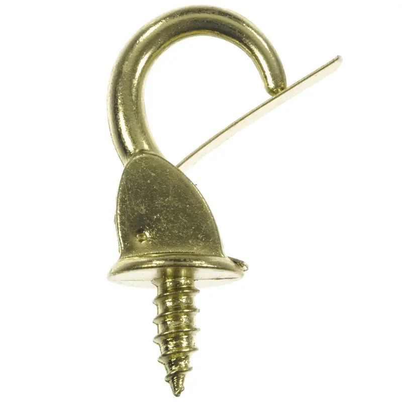 Ace Medium Polished Brass Green Brass 1.375 In. L Cup Hook 10 Lb. 4 Pk