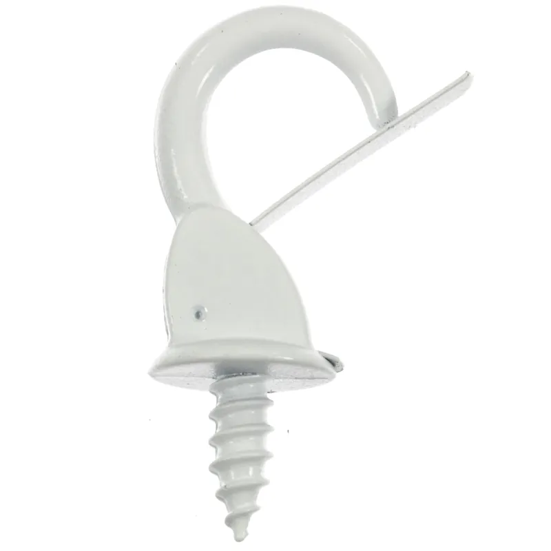 Ace Medium White Steel 1.375 In. L Cup Hook 10 Lb. 4 Pk