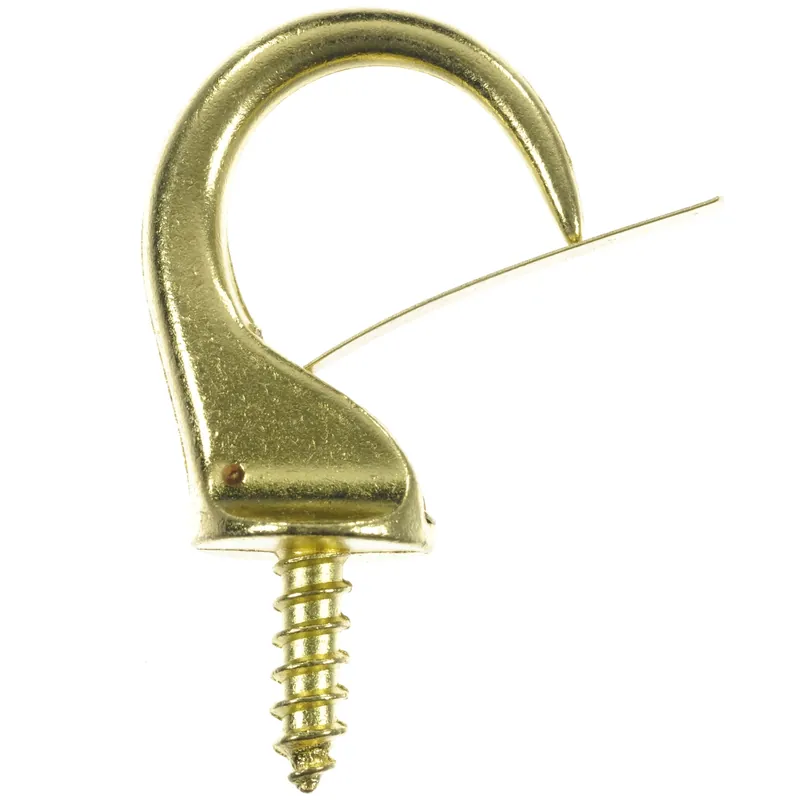 Ace Small Polished Brass Green Brass 1.9375 In. L Cup Hook 25 Lb. 3 Pk