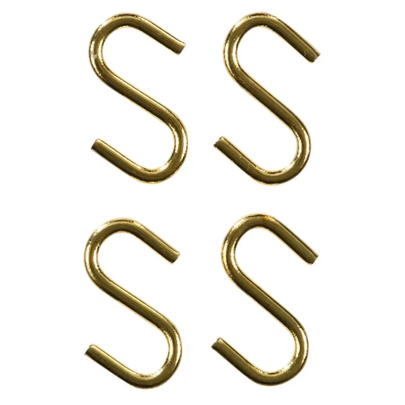 Ace Small Polished Brass Green Brass 0.6875 In. L S-Hook 5 Lb. 4 Pk