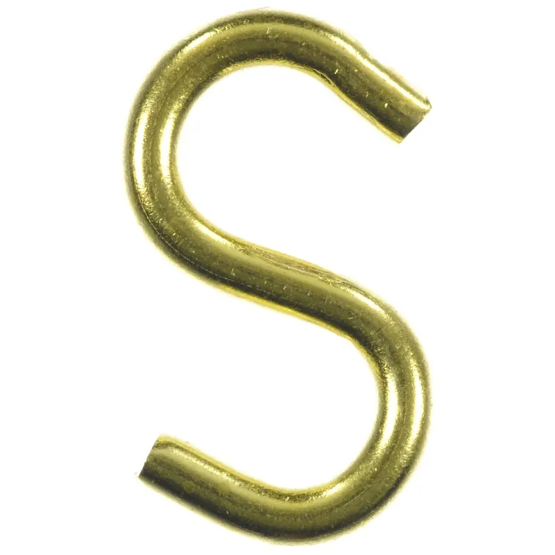 Ace Medium Bright Brass Green Brass 1 In. L Heavy S-Hook 15 Lb. 4 Pk