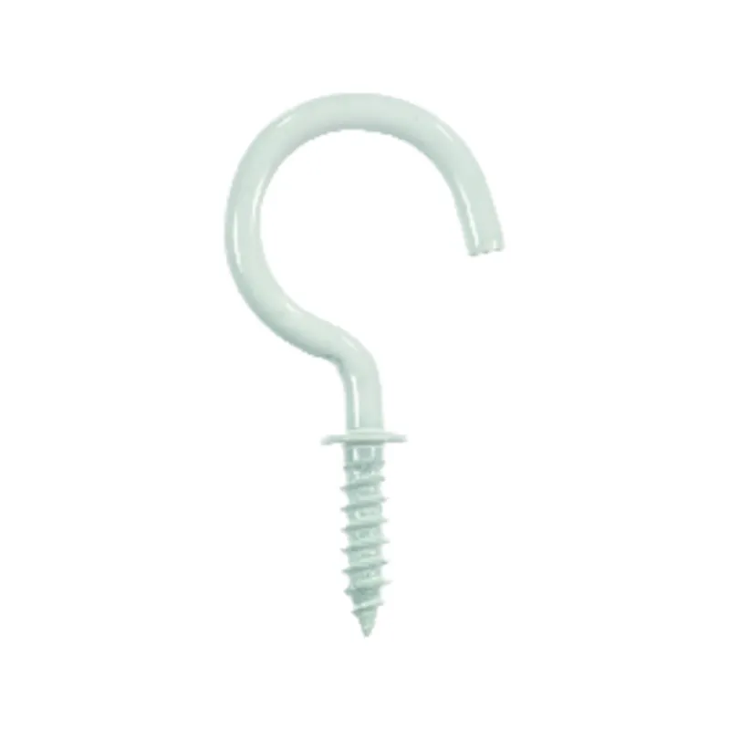 Ace Small White Steel 1.3125 In. L Cup Hook 15 Lb. 75 Pk