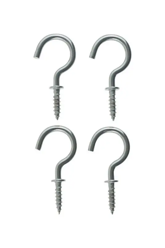 Ace Small Silver Stainless Steel 3/4 In. L Hook 10 Lb. 4 Pk