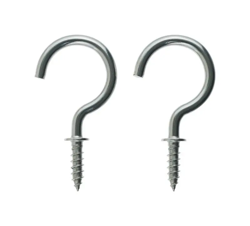 Ace Medium Silver Stainless Steel 1-1/2 In. L Hook 30 Lb. 2 Pk