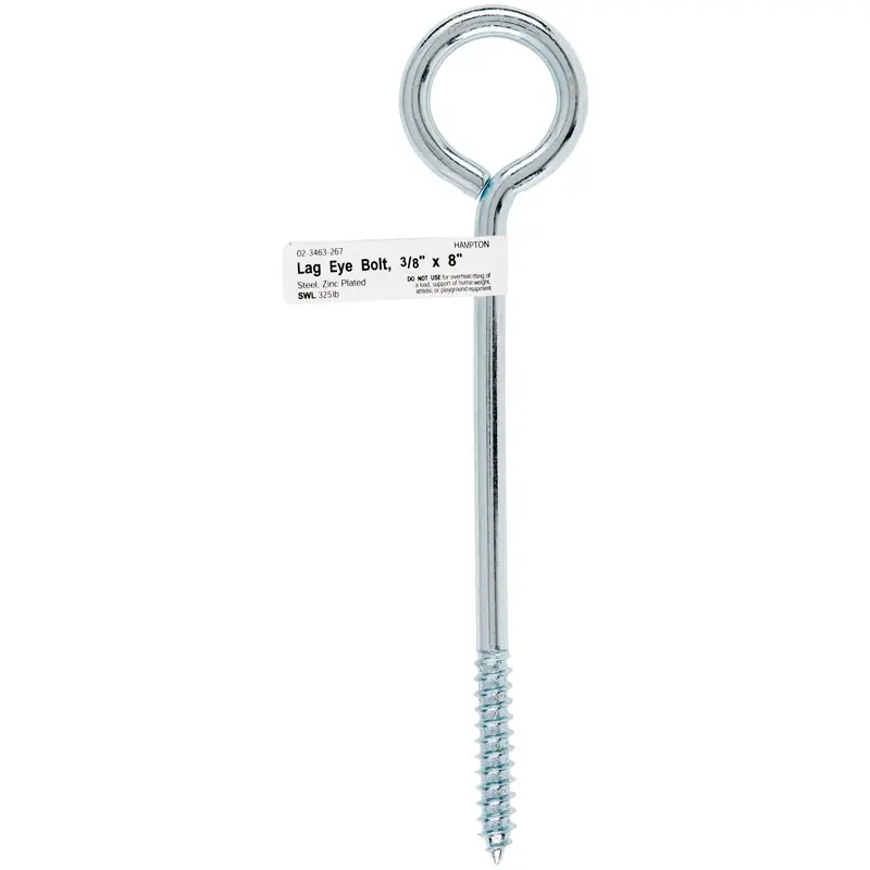 Hampton 3/8 In. X 8 In. L Zinc-Plated Steel Lag Thread Eyebolt