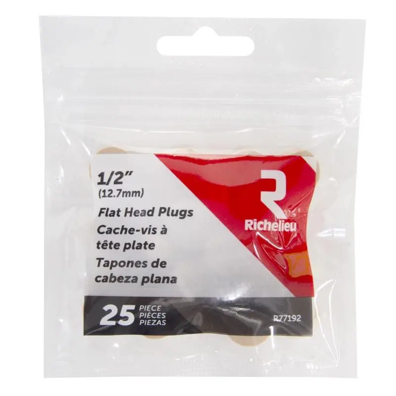 Richelieu Flat Birch Head Plug 1/2 In. D X .5 In. L 25 Pk Natural